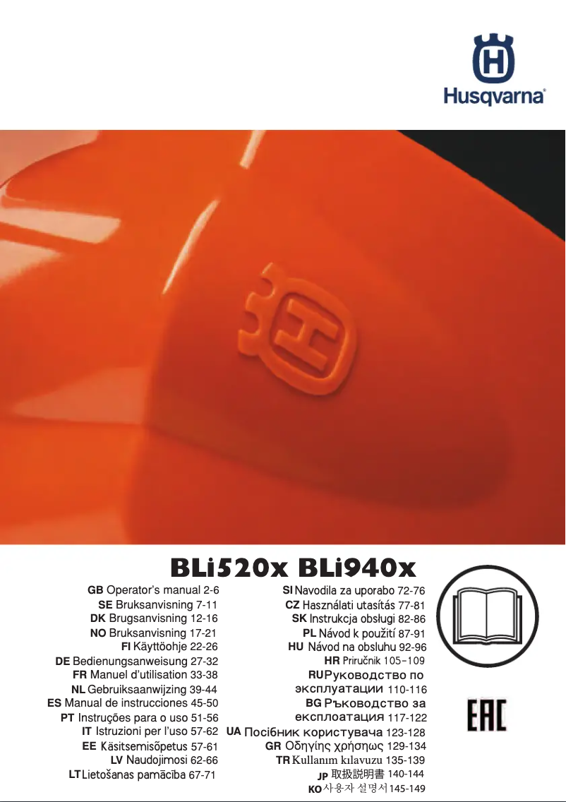 Page 1 of the manual User Manual Husqvarna BLi520X