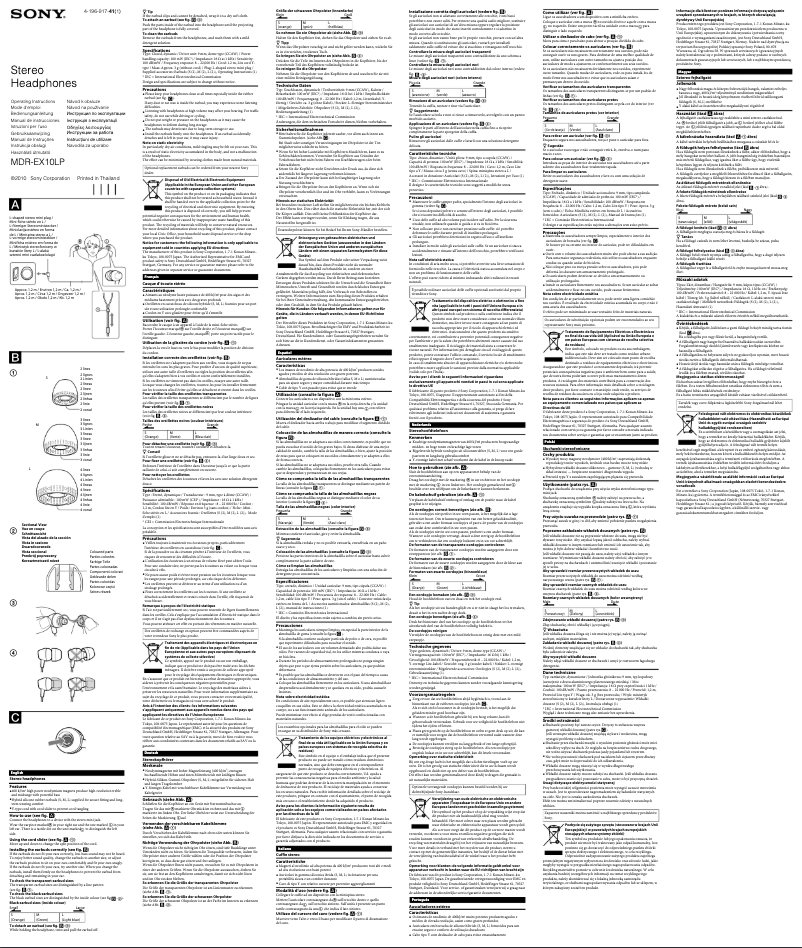 First page image of the manual for MDR-EX10LP