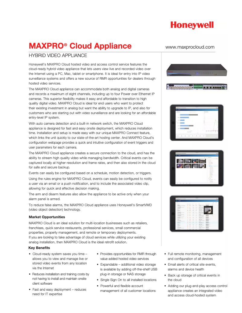 Page 1 of the manual User Manual Honeywell MAXPRO HRRH8