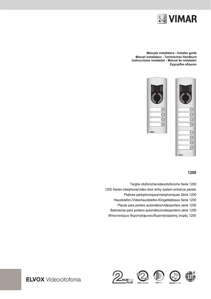 Page 1 of the manual User Manual Vimar ELVOX 1270