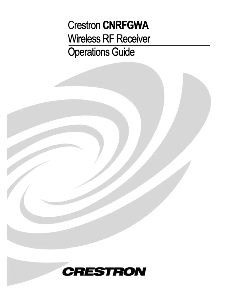 First page image of the manual for CNRFGWA-418