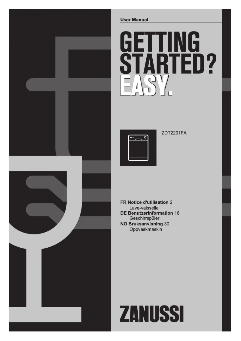 Page 1 of the manual User Manual Zanussi ZDT2201FA