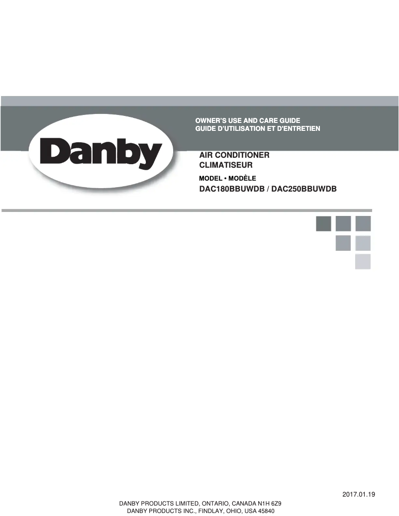 Page 1 of the manual User Manual Danby DAC250BBUWDB