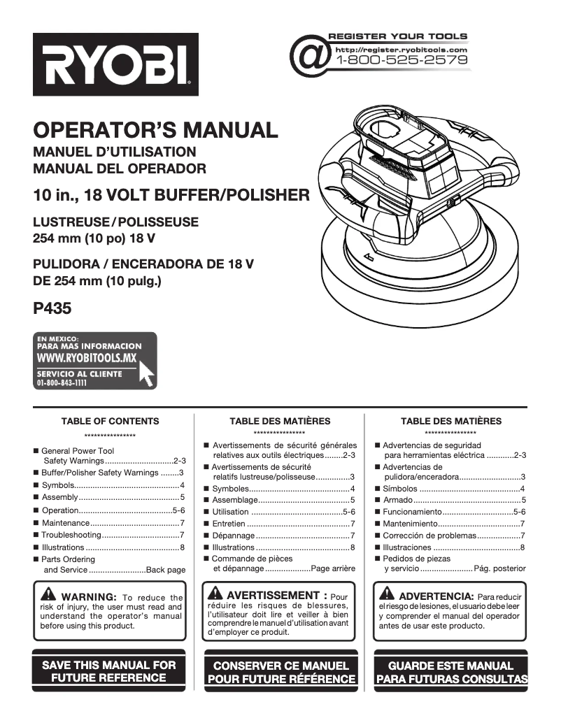 First page image of the manual for P435
