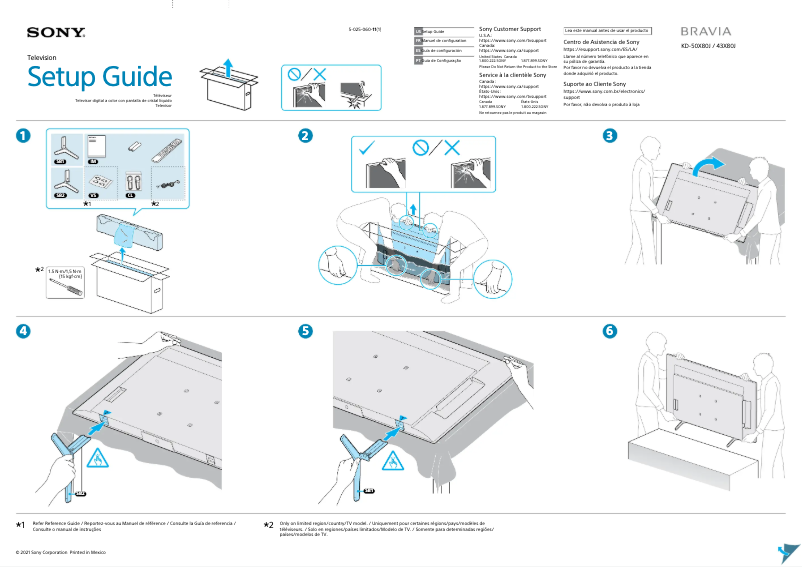 Page 1 of the manual Installation Guide Sony Bravia KD-43X80J