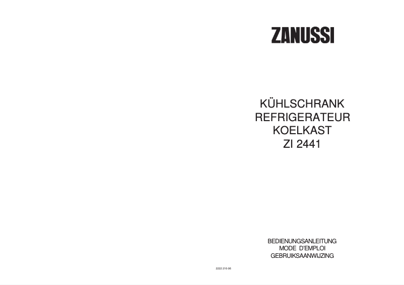 First page image of the manual for ZI 2441