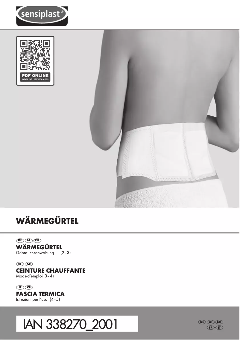 Page 1 of the manual User Manual Sensiplast IAN 338270