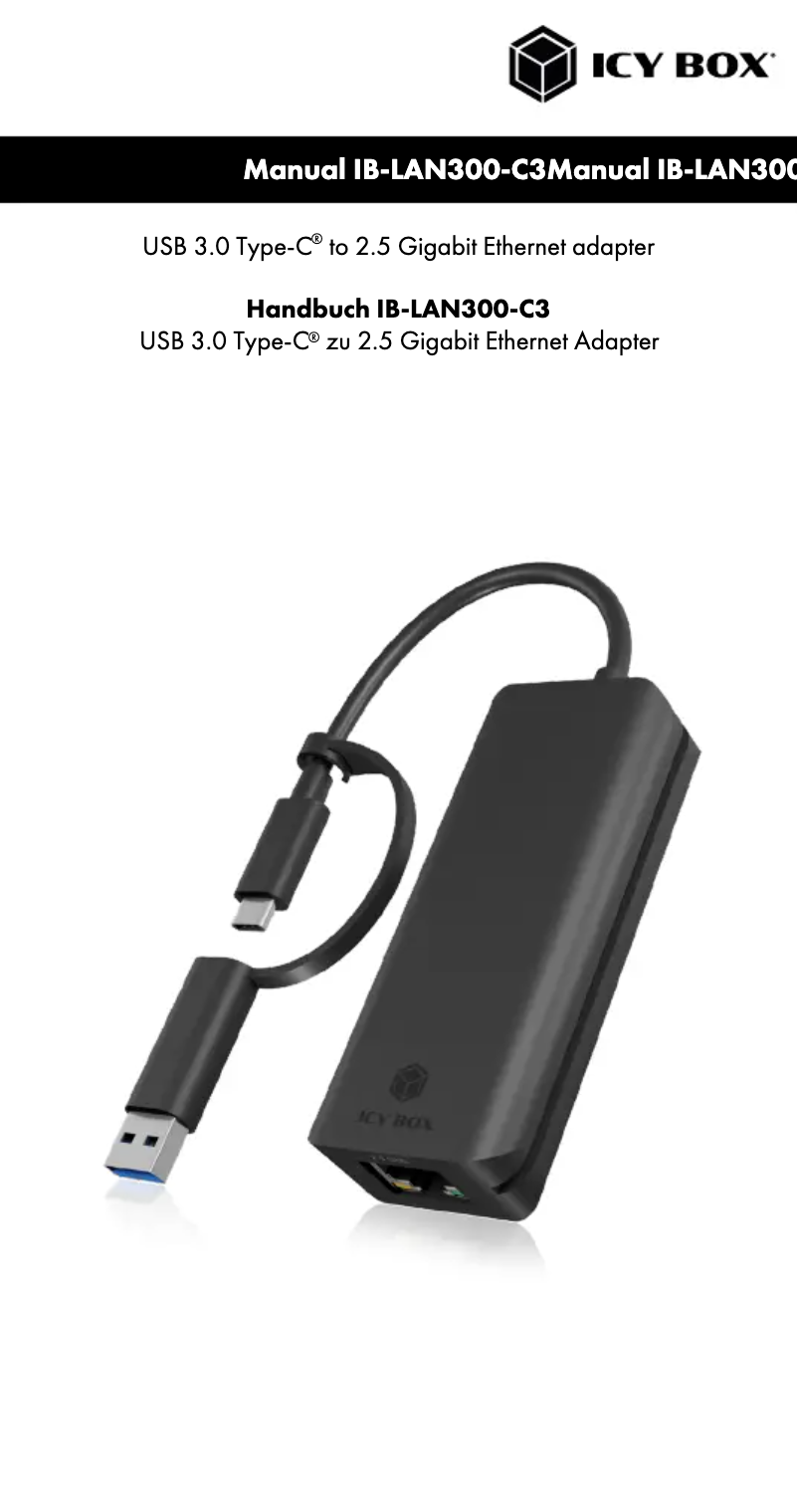 First page image of the manual for IB-LAN300-C3