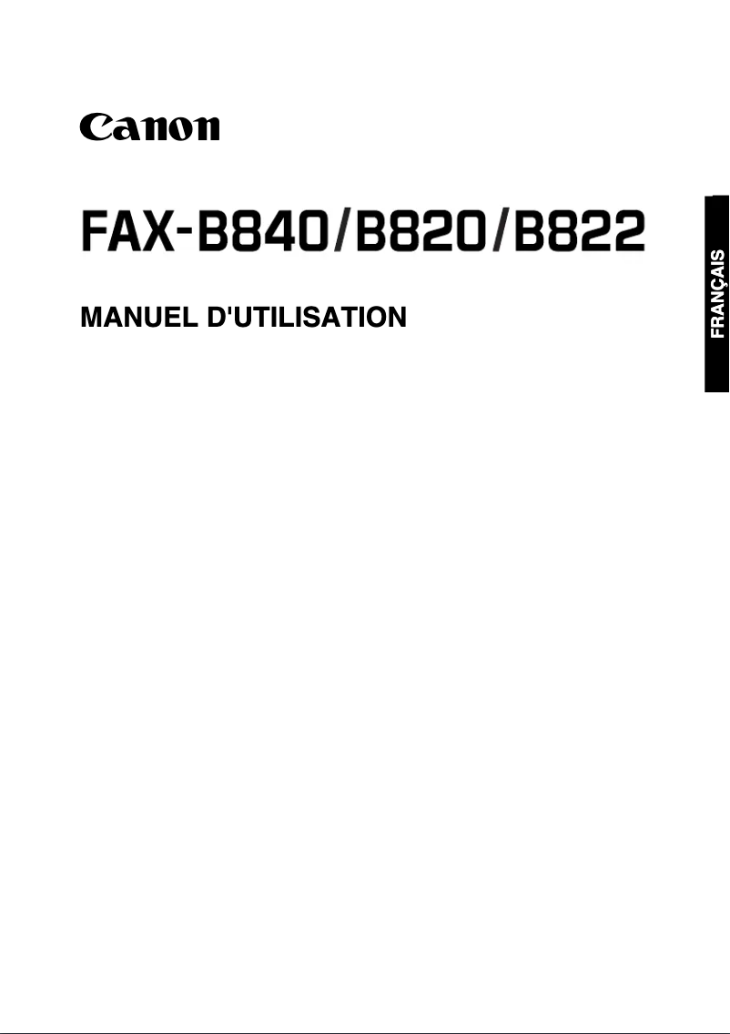 Page 1 of the manual User Manual Canon FAX-B840
