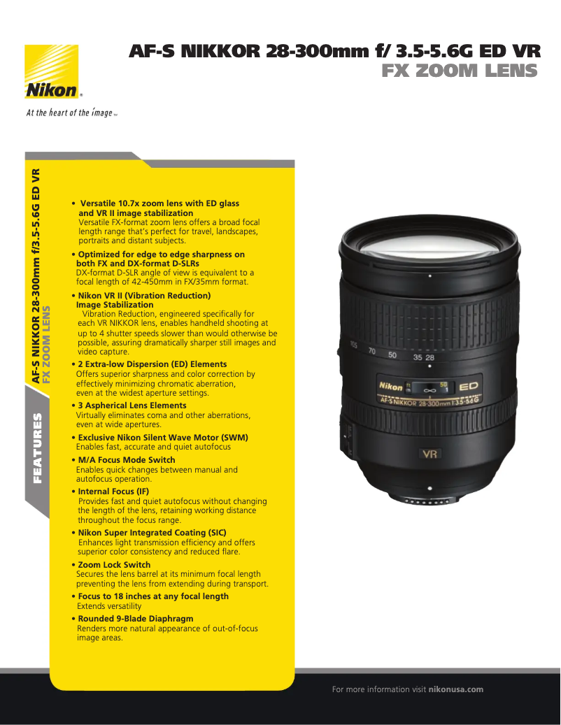 First page image of the manual for AF-S 18-300mm f/3.5-5.6G DX ED VR