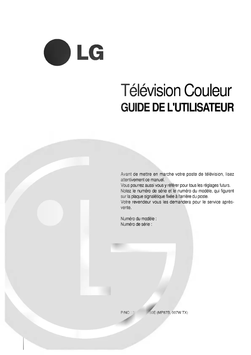 Page 1 of the manual User Manual LG PF-43A20