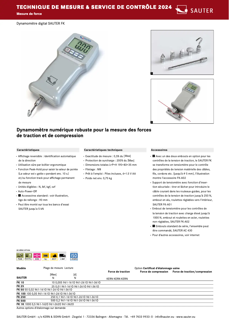 Page 1 of the manual Brochure Kern FK 500