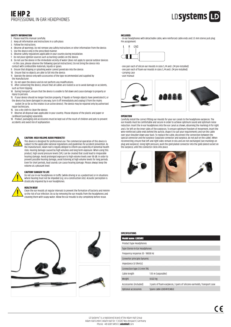 Image de la première page du manuel de l'appareil IE HP 2