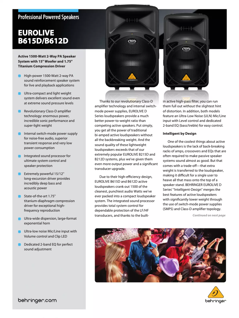 First page image of the manual for B612D