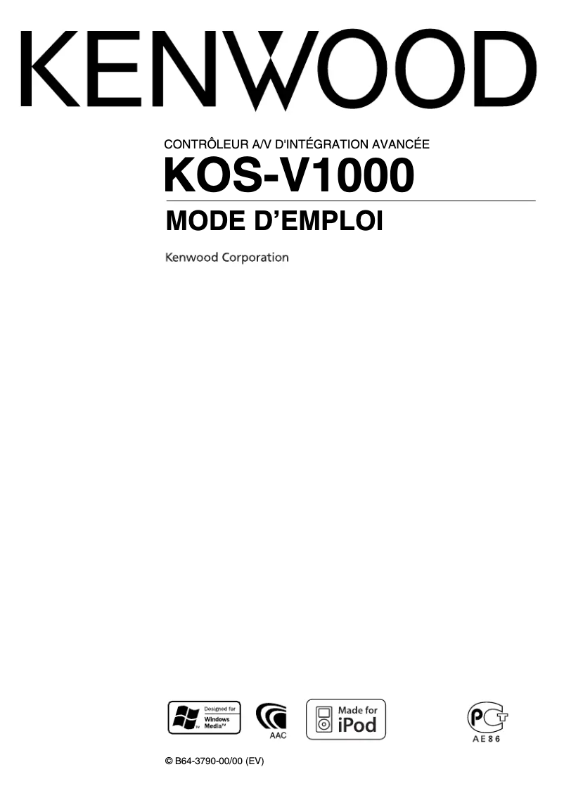 First page image of the manual for KOS-V1000
