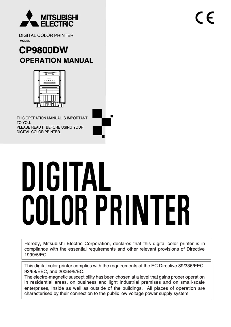 First page image of the manual for CP9800DW