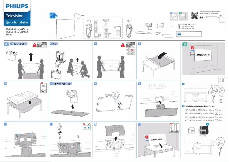 Page 1 of the manual Quick Start Guide Philips 65OLED808