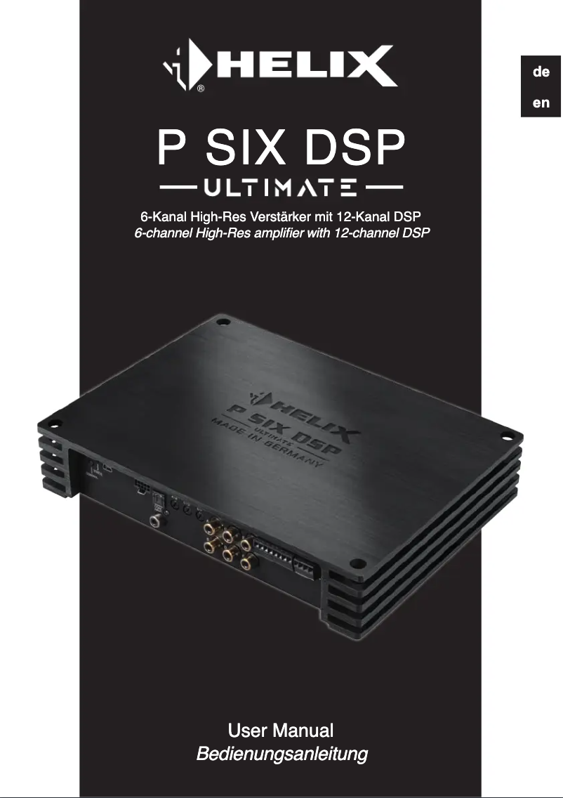 Page 1 of the manual User Manual Helix P SIX DSP Ultimate