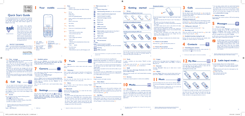 First page image of the manual for One Touch 1046G
