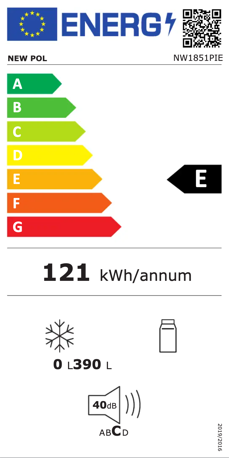 Page 1 of the manual Energy Label New Pol NWL1851PIE
