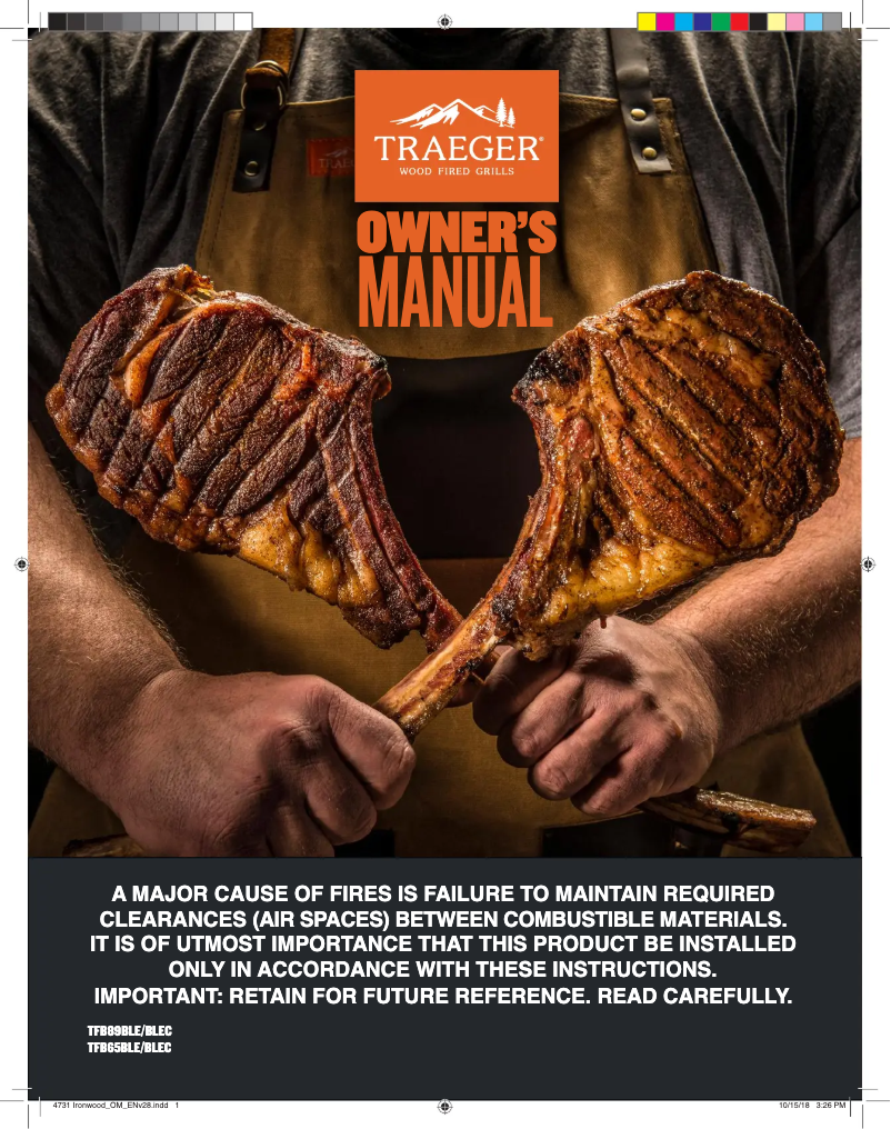 Page 1 of the manual User Manual Traeger TFB89BLFC