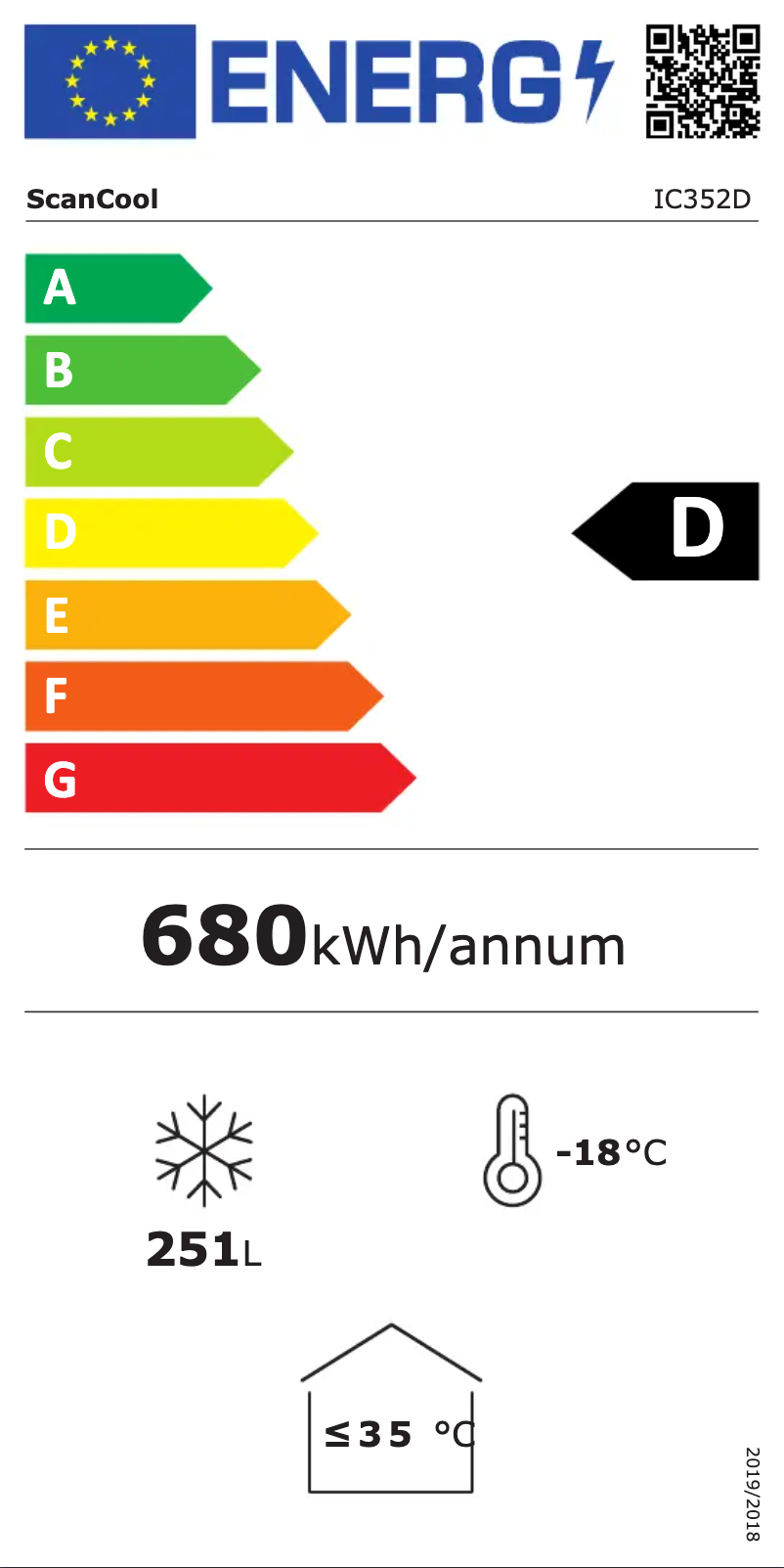 Page 1 of the manual Energy Label Scancool IC352D