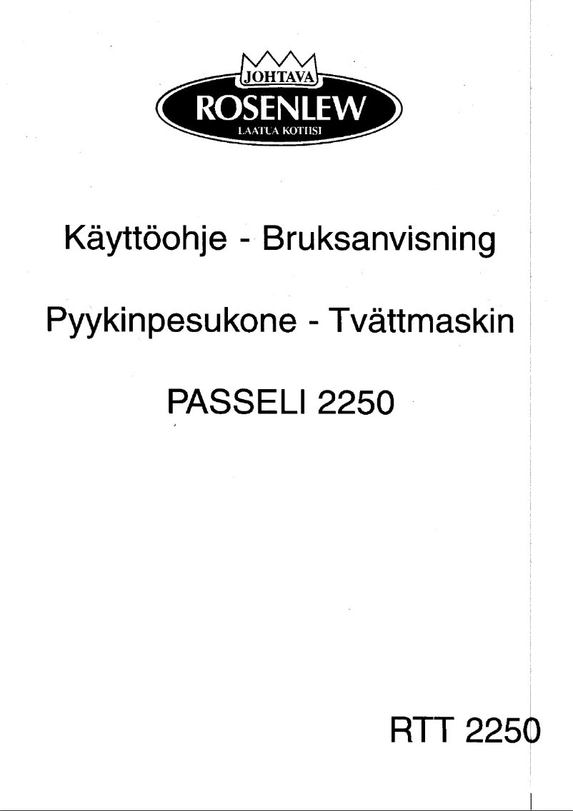 Page 1 of the manual User Manual Rosenlew RTT2250