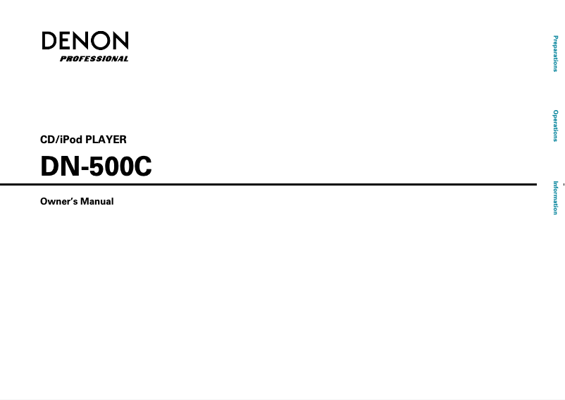 Page 1 of the manual User Manual Denon DN-500C