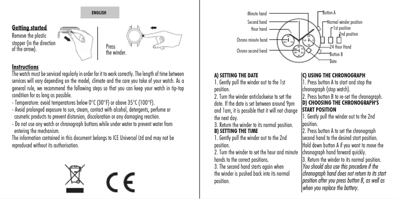 First page image of the manual for Chrono
