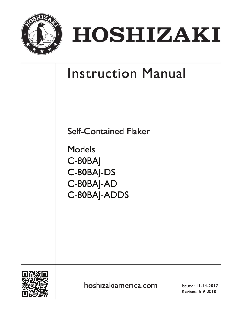 Page 1 of the manual User Manual Hoshizaki C-80BAJ-AD