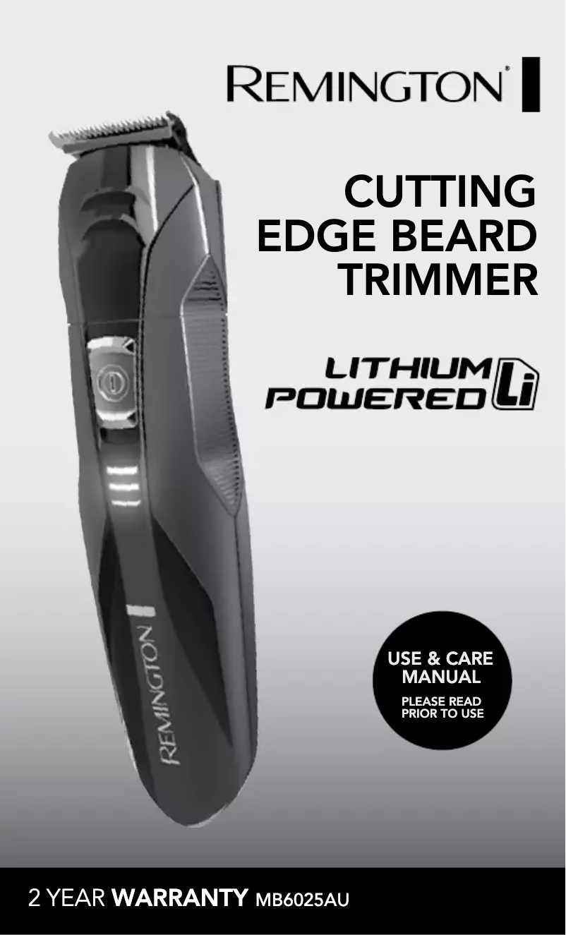 Page 1 of the manual User Manual Remington MB6025