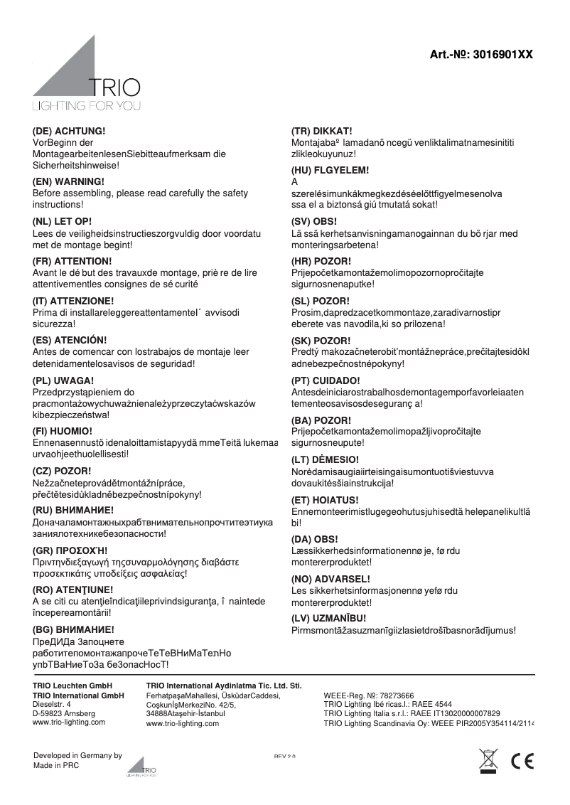 First page image of the manual for Midas 301690106