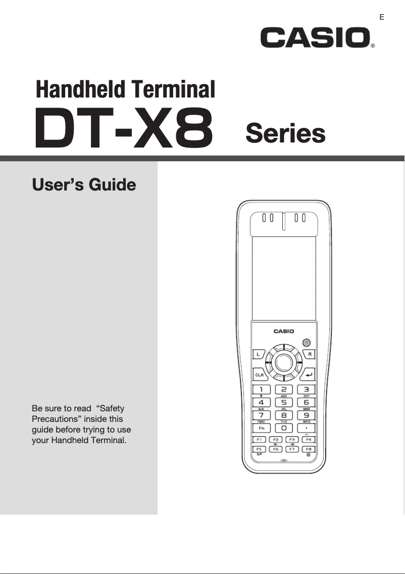 First page image of the manual for DT-X8