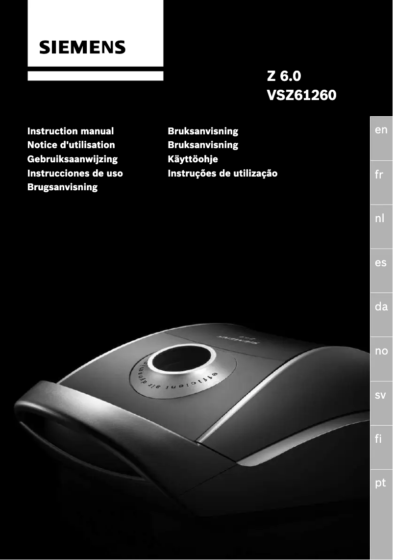 Page 1 of the manual User Manual Siemens VSZ61260