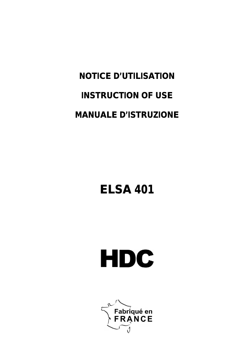 First page image of the manual for ELSA401