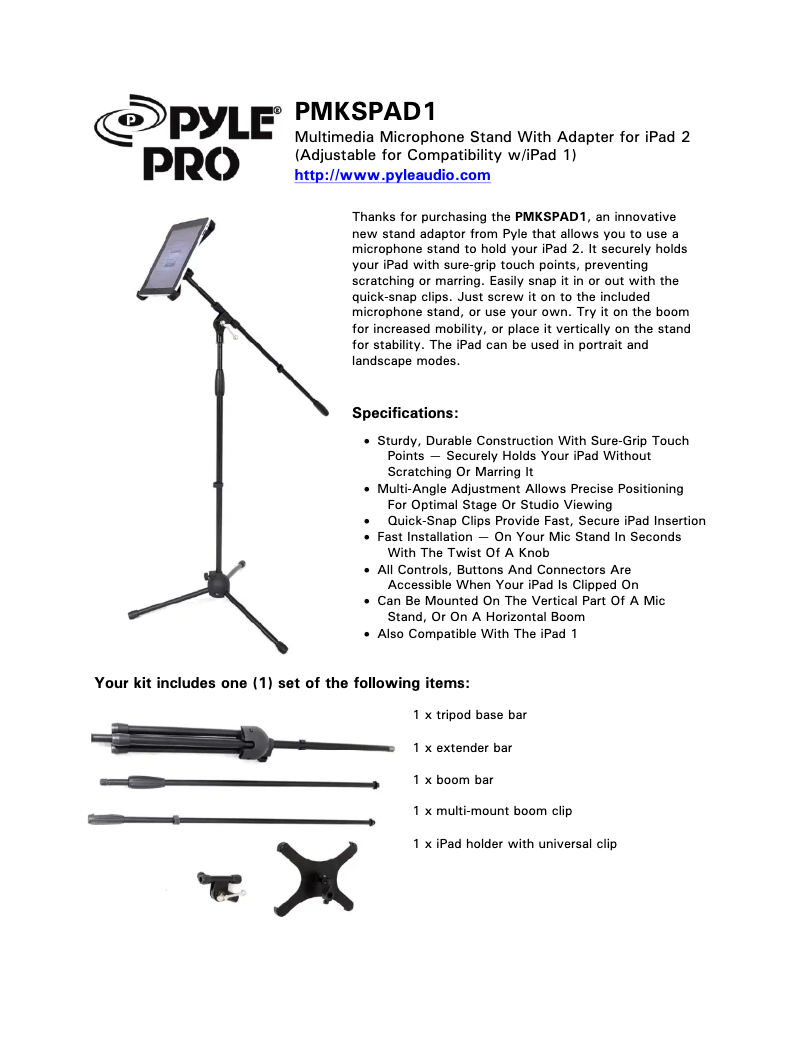 First page image of the manual for PMKSPAD1