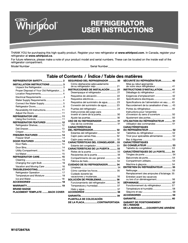 First page image of the manual for WRT318FZDM