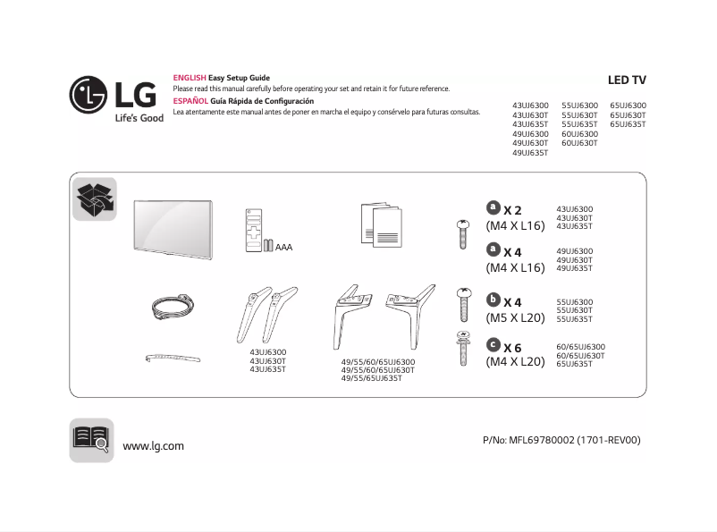 Page 1 of the manual User Manual LG 43UJ635T