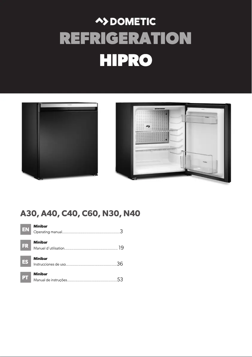 Page 1 of the manual User Manual Dometic HiPro Evolution A40G