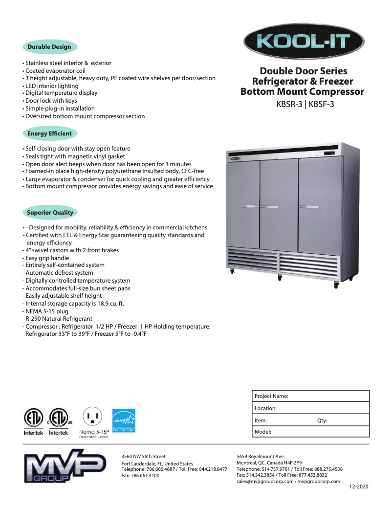 Page 1 of the manual User Manual Kool-It KBSR-3