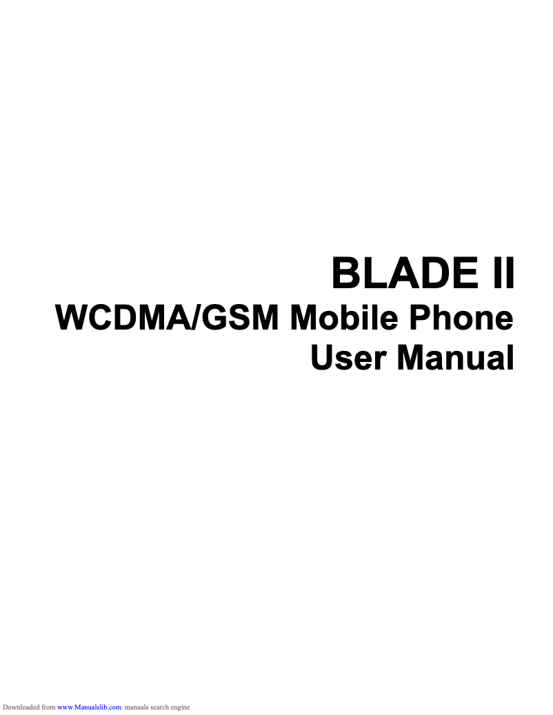 Page 1 of the manual User Manual ZTE Blade III