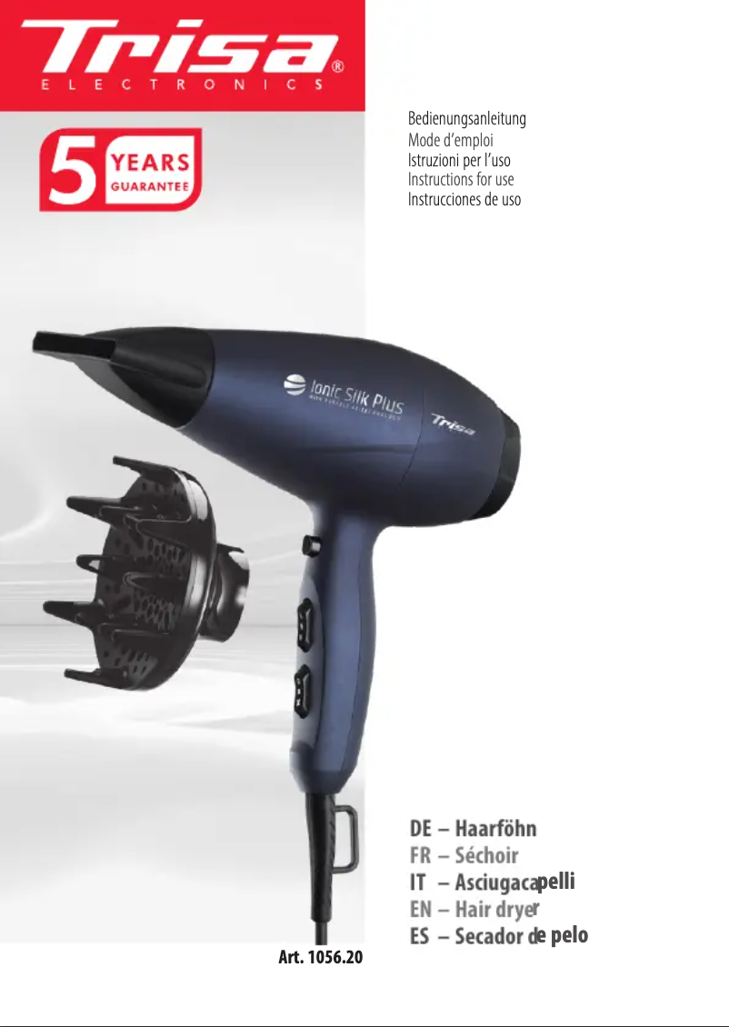 Page 1 of the manual User Manual Trisa Ionic Silk Plus 1056.20