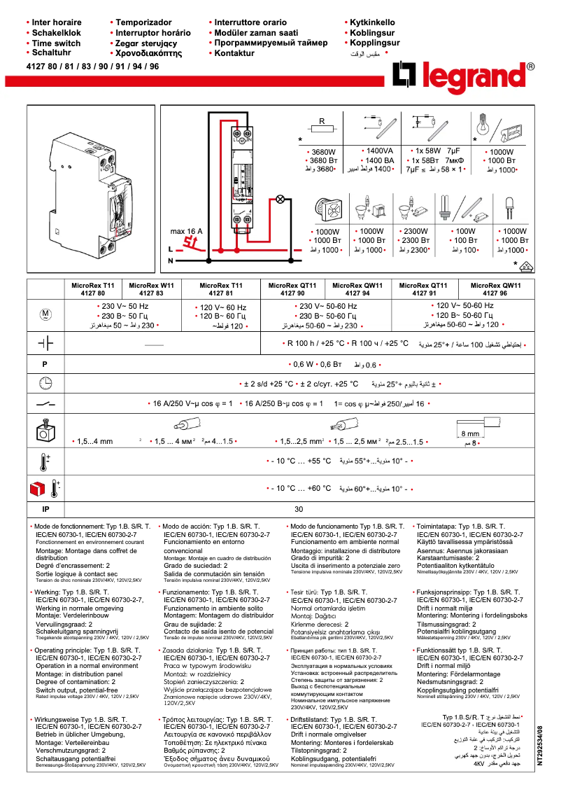 Page 1 of the manual User Manual Legrand MicroRex QW11