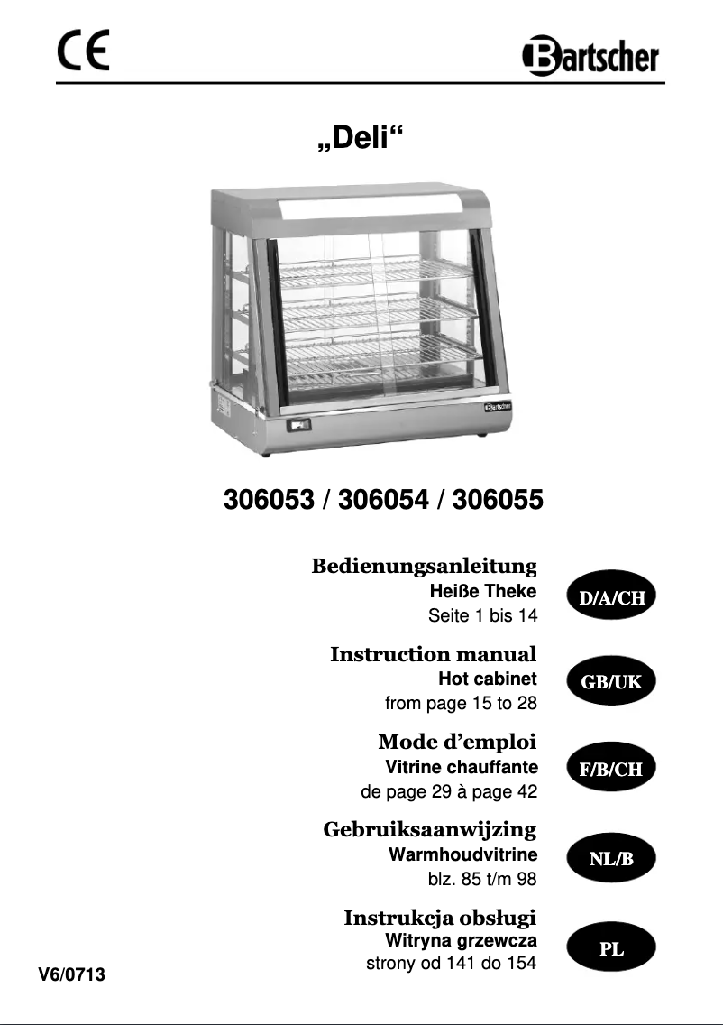 Page 1 of the manual User Manual Bartscher Deli 306053