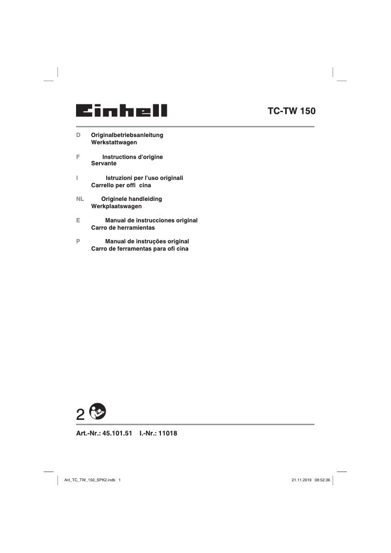 Page 1 of the manual User Manual Einhell TC-TW 150