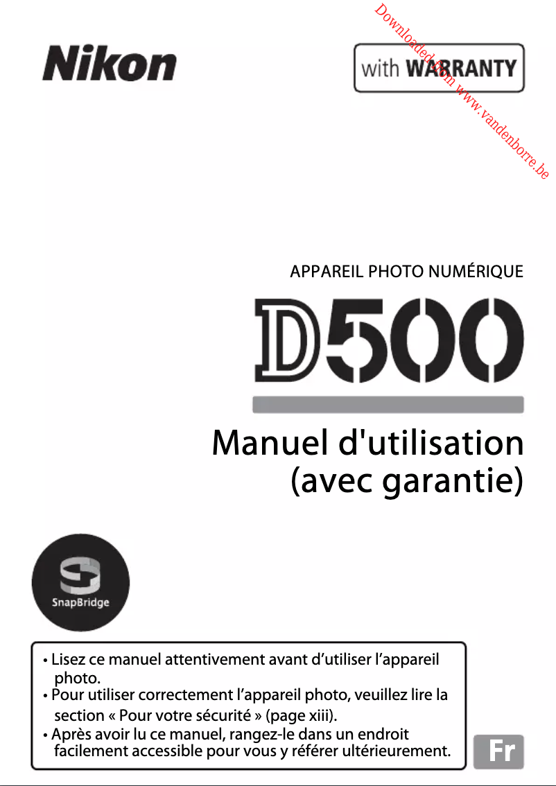 Page 1 of the manual User Manual Nikon D500