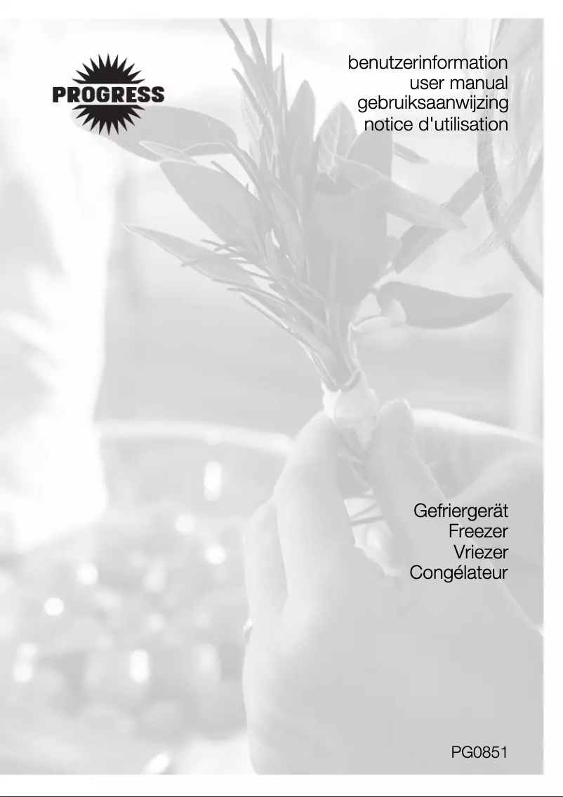 Page 1 of the manual User Manual Progress PG0851