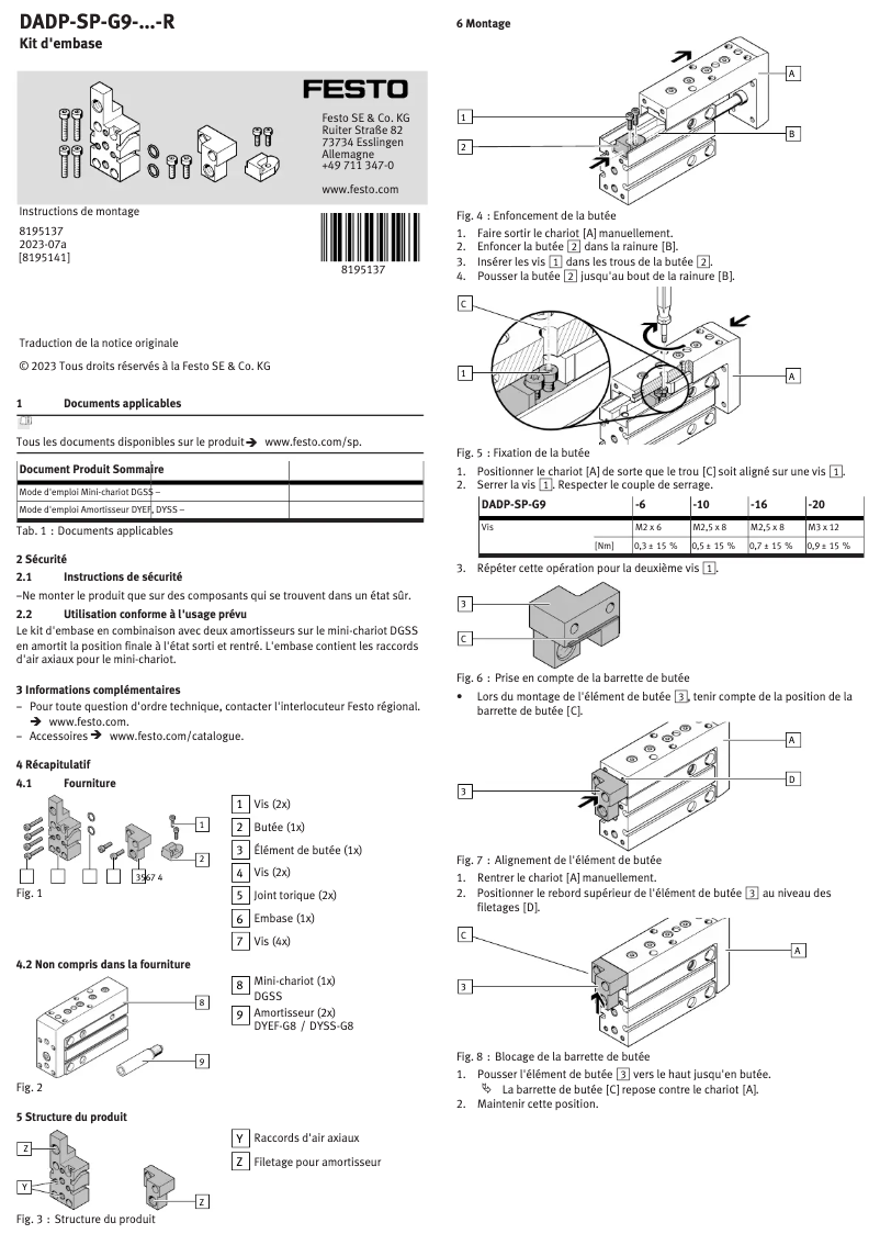 First page image of the manual for DADP-SP-G9-16-R