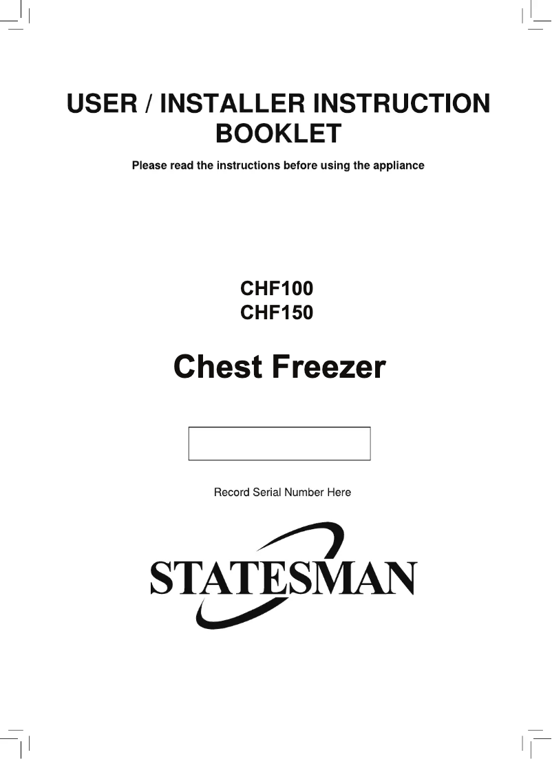 First page image of the manual for CHF100