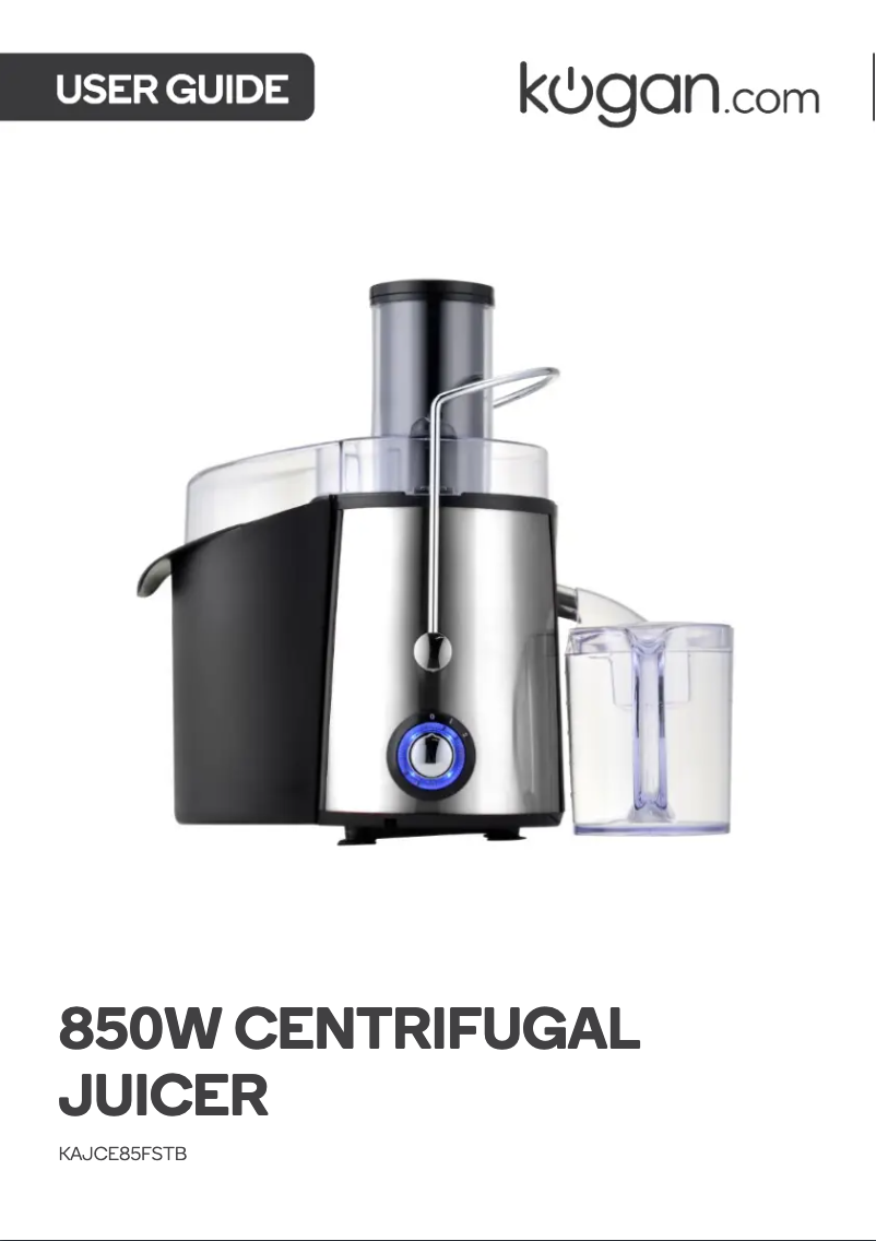 First page image of the manual for KAJCE85FSTB